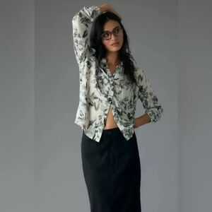 CLOTH & STONE - by Anthropologie One-Pocket Buttondown Shirt in Medium Size